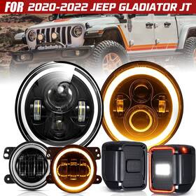 Ma-2190627-001-mmsglsgsh Ironwalls 7 Inch Led Headlights With Tail Lights&bumper Fog Lamps For Jeep Gladiator Jt 20-2022