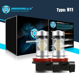 Sw-fg-36 Ironwalls 2pcs H8 H11 H9 6000k Led Fog Driving Light Drl Lamp Bulbs White 100w High Power