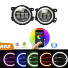 J023-rgb Lantsun Dot Approved Led Fog Lights With Rgb Halo Angle
