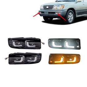 Bspa15101bk Jx Drl Front Bumper Led Fog Lights Assembly Left Right For 1998-2007 06 Lexus Lx470