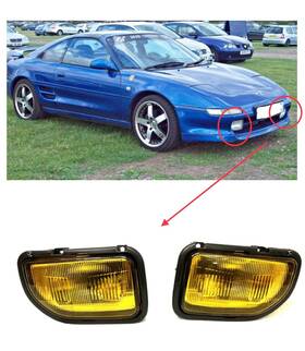 Hc14018y Jx Yellow Lens Fog Lights For 1991-1995 Toyota Mr2 Bumper Lamps With Switch A Set