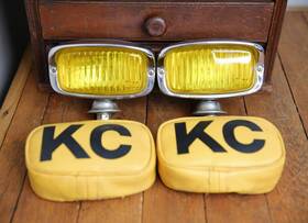 1541 Kc Hilites Vintage 1980s Fog Lights Amber Off Road With Covers Chrome Rare