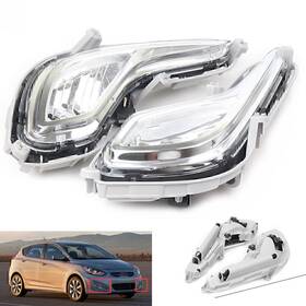 Kkkeeparts 550748978210 Pair Front Left Right Fog Lights Foglamp For Hyundai Accent 2012-2016 Clear