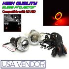 Knockoffparts0124486 Kno For Toyota Red Led Halo Projector Fog Lights Dual