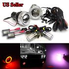 Knockoffparts0124505 Kno For Mazda Usa Projector Fog Lights Red Led Angel