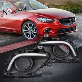 Ko55298s Ko Speed Open-box Led Drl Front Bumper Driving Fog Lights Bezel Cover For 14-16 Mazda 6