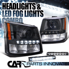 L15-2lhpsiv03jmrs Carpartsinnovate Silverado Black Smd Projector Head Bumper Light 684758639851