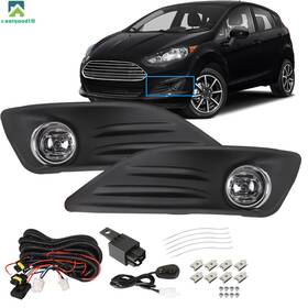 Tl20344q Labwork Bumper Fog Light Lamps For Ford Fiesta Black Cover Lh And Rh 2014-2018