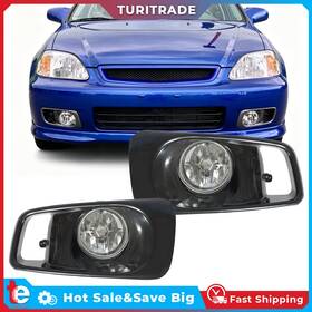 Labwork Tr42358 Front Fog Lights Assembly Lamp With Switch Wiring For Honda Civic 1999-2000 Pair