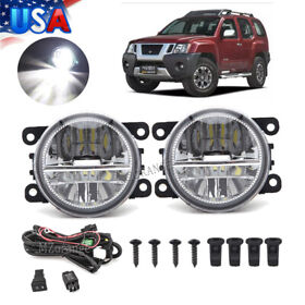 Stf0197a-c-xterra Led Front Bumper Fog Light Lamps With Wiring Switch Kit For Nissan Xterra 2005-2015