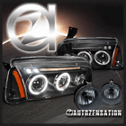 Lf2lclhp-chg05jmg-tm Autozensation Charger Black Halo Led Projector Headlights Corner 684758653246