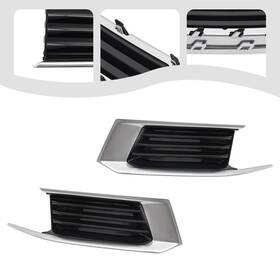 Liandu-us 769092669877 Pair For 2018 2019 Cadillac Xts Front Fog Light Lamp Grille Cover Chrome Trim