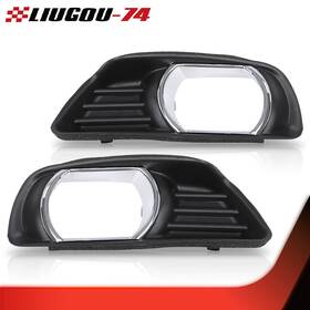 Big92431 Liugou74 1pair Front Bumper Fog Lights Covers Trim Fit For 2007-2009 Toyota Camry Black