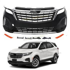 84911082 Luck Mall Fits 2022-2024 Chevy Equinox Complete Front Bumper Grille Skide Plate Fog Lights