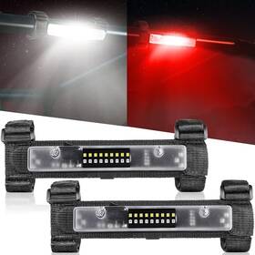 613222 Lumimotor Utv Dome Light Universal Roll Bar Mount Interior Red - 2pcs