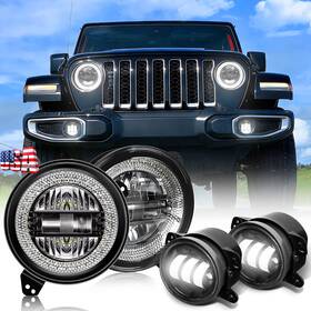 Lx-light 754137409464 100% Fit For Jeep Jt Gladiator 2020-2026 Halo 9 Inch Led Headlights Foglight Dot