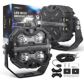 B3qugr Maxpeedingrods 160w Led Work Light Pods Rgb Drl Spot Beam For 4wd Atv Utv Marine Boat 12v White