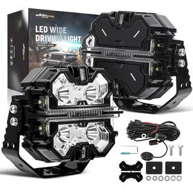 Fy16ny Maxpeedingrods 5 Inch 178w Led Off Road Lights 21360lm Bright Pod 5in Glossy