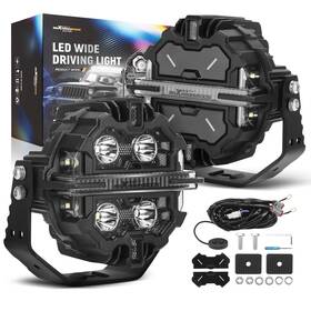 U6tv3j Maxpeedingrods Led Light Bar Pods 270 Beam Rgb Drl For 4x4 Off Road Atv Utv Marine 25440lm