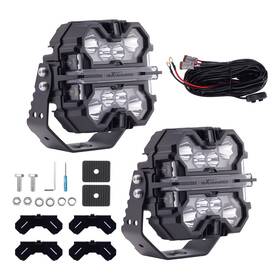 Maxpeedingrods X78l6g Square Led Work Light Pods 332w Spot Flood For Atv Marine Offroad White Amber