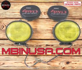 Mz581386 Mitsubishi Fog Lamps Mmc Yellow With Covers Delica Starwagon Montero Oem Rare