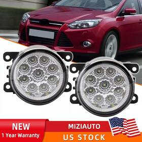 02hla1301awt Miziauto Front Clear Lens Led Bumper Fog Lights Lamps With Bulbs For Ford Focus 2012-2014