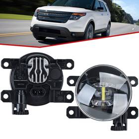 Mslafl-0108-907 Miziauto For 2011-2015 Ford Explorer Bumper Led Clear Lens White Fog Lights Driving Lamps