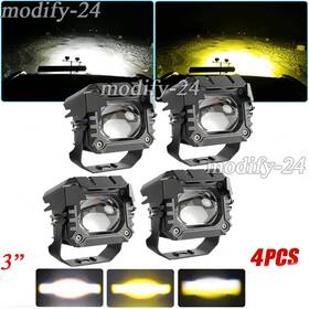 995b Mod 4pc 3inch 240w Led Work Light Spot Pods Driving Amber White Fog Lamp Offroad 12d