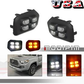 Rb-349d Modipim For 2016-2022 2023 Toyota Tacoma 4-eyes Style Drl Led Clear Fog Lights Lamps
