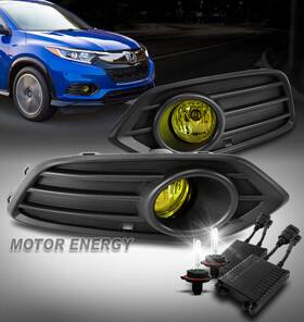 71108t7aj00 Motor-e For 19-21 Honda Hr-v Bumper Driving Fog Lights Lamps Yellow With 50w 6k Hid Harness