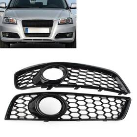Motorshop168 550729312330 2pcs Front Bumper Mesh Fog Light Cover With Hole For Audi A3 8p 2009-13