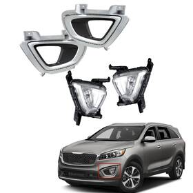 2-1934566-772373 Munirater 2-pack Fog Lights With Bezels Left And Right For Kia Sorento 2016-2018