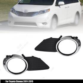 Rdb217485t Munirater Black Housing Fog Lights Cover Lh&rh Side For Toyota Sienna 2011-13 2014 2015