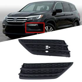 Wzjyqfd16dk Munirater 2pc Fog Lamp Cover Black Bezel Pair Grille For 2016-2018 Honda Pilot