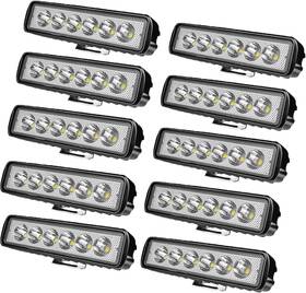 Muvkqc 765664608732 Small Led Light Bar 10pcs 6in 18w 14000lm Single Row 6inch 18w-10pcs White