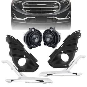 15193706 Mzorange Set Bumper Fog Light Lamp Cover Frame Chrome Molding Trims For Gmc Terrain 18-21