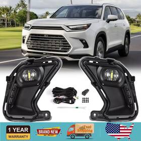 52127-0e240 Mzorange White Fog Light Kit Switch Bezel Wire Led For Toyota Grand Highlander 2024-2025