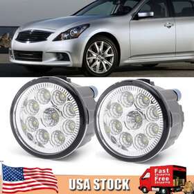 Fp0381c Mzorange Pair Led Front Bumper Clear Lens Fog Light Driving Lamp For Infiniti G25 11-2012