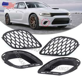 Mzorange Plx-m0-usa-repd015512-cl360a70 4pcs Bumper Fog Light Lamp Cover Bezel And Bracket For Dodge Charger 2015-2020