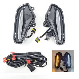 Mslafl-0274 New Energy Auto Dual Color Led Drl Signal Fog Light Fit 2019-2024 Toyota Rav4 Bezel Wire L R