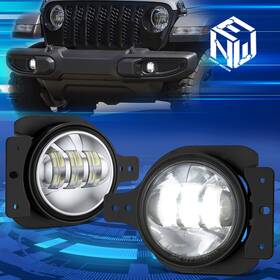 Npm98331 Newpoint Motor For 18-26 Jeep Wrangler Jl Gladiator Led Projector Fog Lights Replacement Chrome