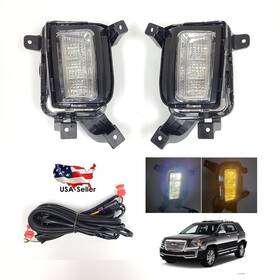Mslafl-0227 Next Generation Motor For 2016-2017 Gmc Terrain Replacement Led Fog Lights Bezel Drl Amber Signal Kit