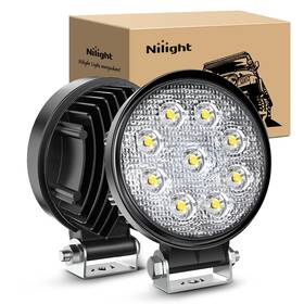 Ni16e-27w Nilight 15016s-b - Led Light Bar 2pcs 4.5 Inch 27w 3000lm Round 2 Pack White