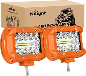 18079ca Nilight Led Light Bar 2pc 4inch 60w Flood Spot Combo Triple Pods White