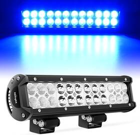 60204c-b Nilight Led Light Bar 12 Inch 72w Spot Flood Combo Blue Beam Off Road
