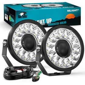 Fn2417c Nilight 9 Inch Led Offroad Driving Lights With Drl 2 Pcs 160 W Round