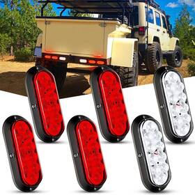 Tl-177 Nilight 6inch Oval Red White Led Trailer Tail Light 6pcs Lights