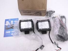 Zh086 Nilight Pair Of 4.8 Inch 18w Flush Mount Flood Led Work Lights 12v 5pin