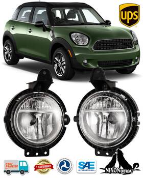 Nixon Offroad 755205900319 Pair Fog Lights For 2007-2015 Mini Cooper Clear Lens Driving Front Bumper Lamps