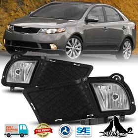 Nixon Offroad 755205901026 Pair Fog Lights With Wiring For 2010 2011 2012 Kia Forte Sedan Front Bumper Lamps